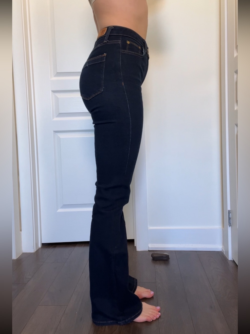 Reiss Dark Navy High-Rise Flare Jeans bell bottom - Picture 5 of 11